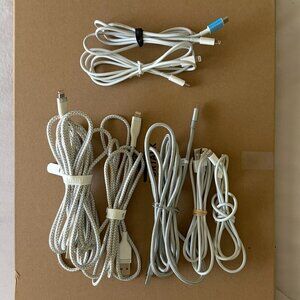 Lot of 7 Charge Cords for Apple iPhone 14 - 5. (5 to USB, 2 to USB-C) All work .